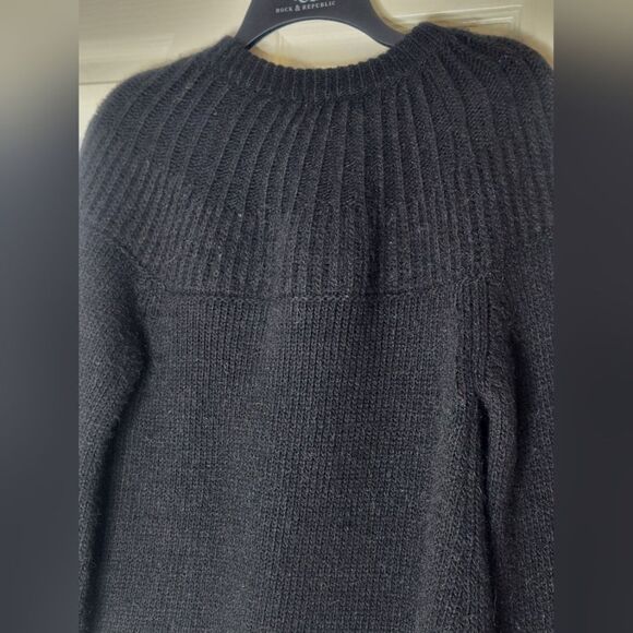 Silvia Novelli L Black WOOLALPACABlend 3/4SlvKnit Pockets Buttons WomenCardigan - Picture 9 of 10